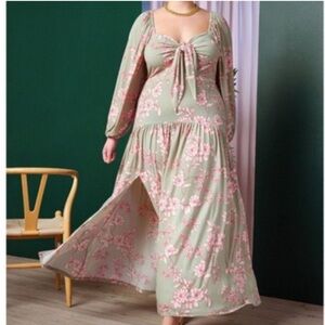 Floral Green Maxi Dress